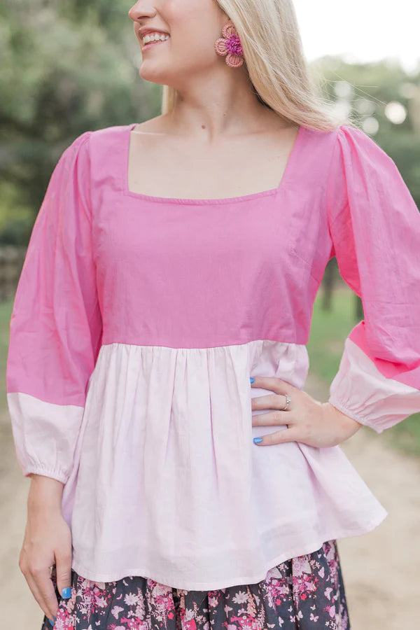 SEABROOK BLOUSE- FRENCH ROSE