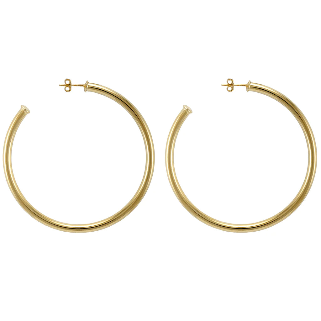EVERYBODYS FAVORITE HOOPS-SHINY 18k GOLD PLATED