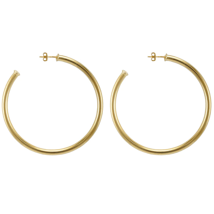 EVERYBODY'S FAVORITE HOOPS-SHINY 18k GOLD PLATED