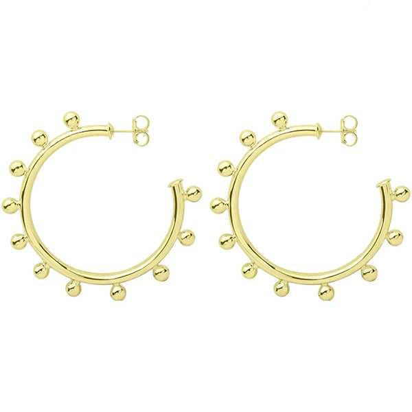 SMALL MERRY GO ROUND HOOPS-18K GOLD PLATED